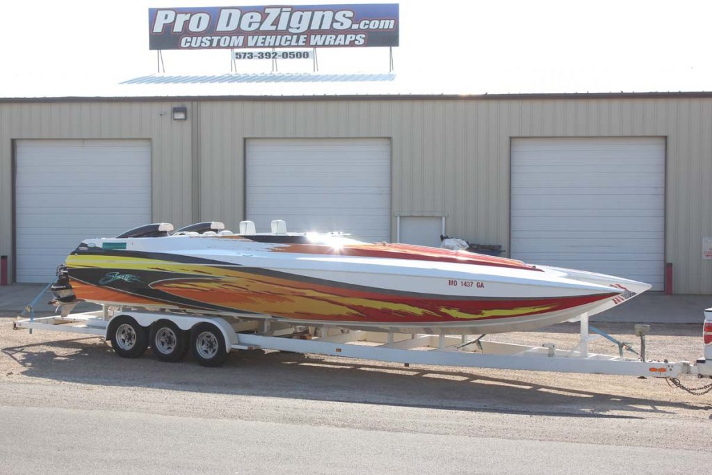 red yellow orange boat wrap