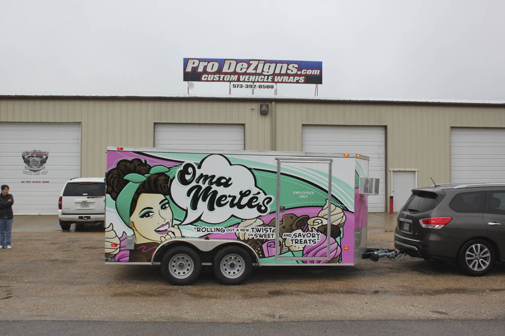 Oma Merles Food Truck Trailer Vehicle Vinyl Wrap Pro Dezigns Designs Visual Branding Columbia Missouri