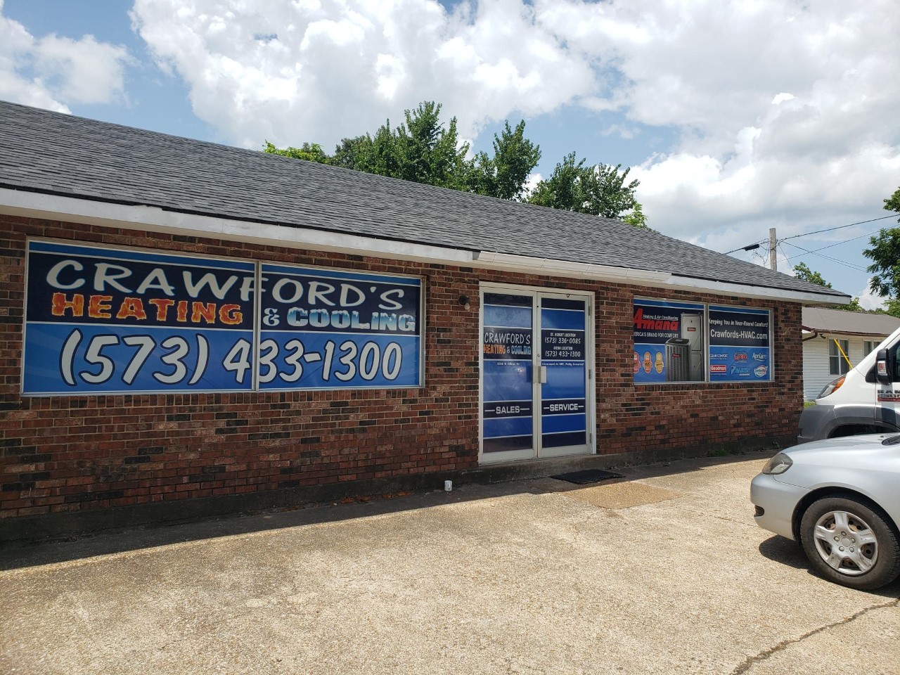 Crawfords Heating And Cooling Vinyl Wraps Store Fronts Windows Outdoor Pro Dezigns Columbia Missouri