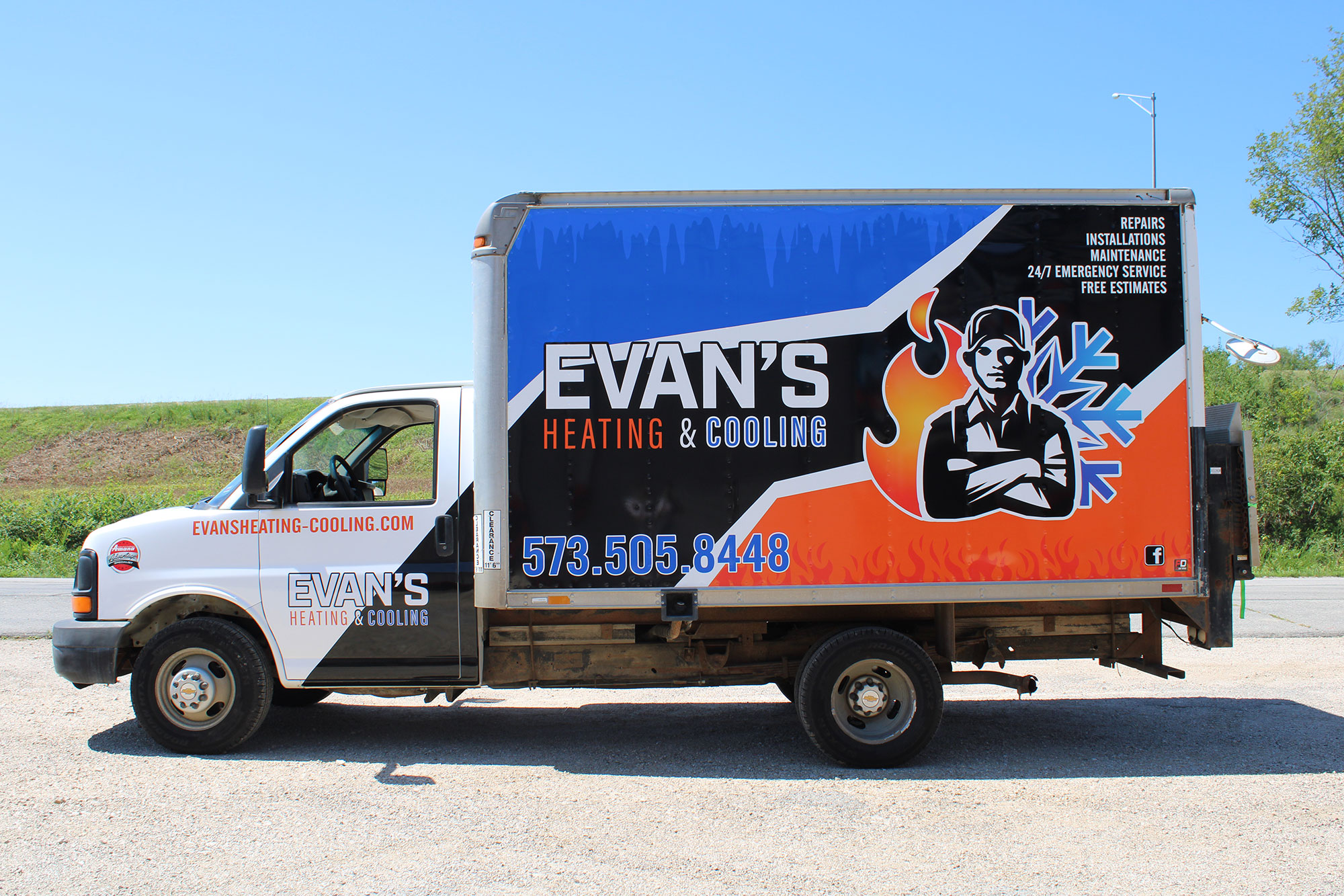 Evan Heating And Cooling Box Truck Vehicle Wrap Commercial Fleet 3m Wraps Certified Installers Columbia Mo