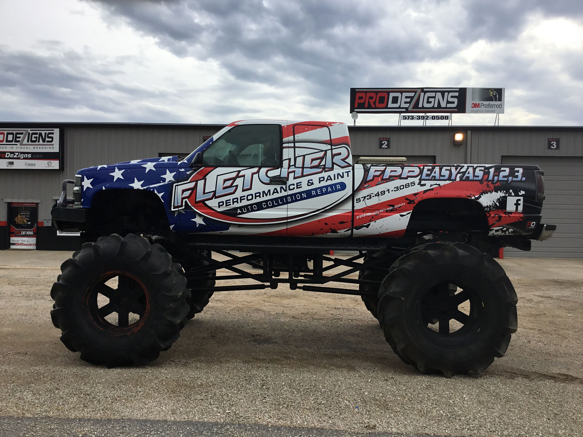 Fletcher Car Wrap Monster Truck Lifted 4x4 Trucks Advertising Pro Dezigns Columiba Missouri