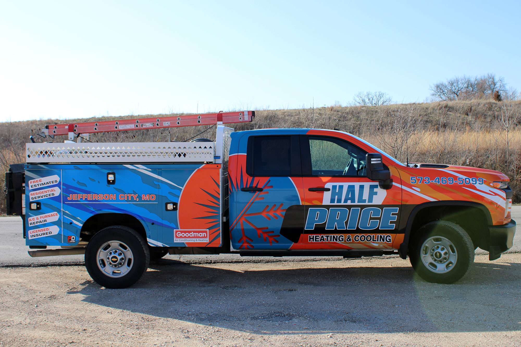 Half Price Heating And Cooling Custom Car Graphics Pro Dezigns Jefferson City Missouri