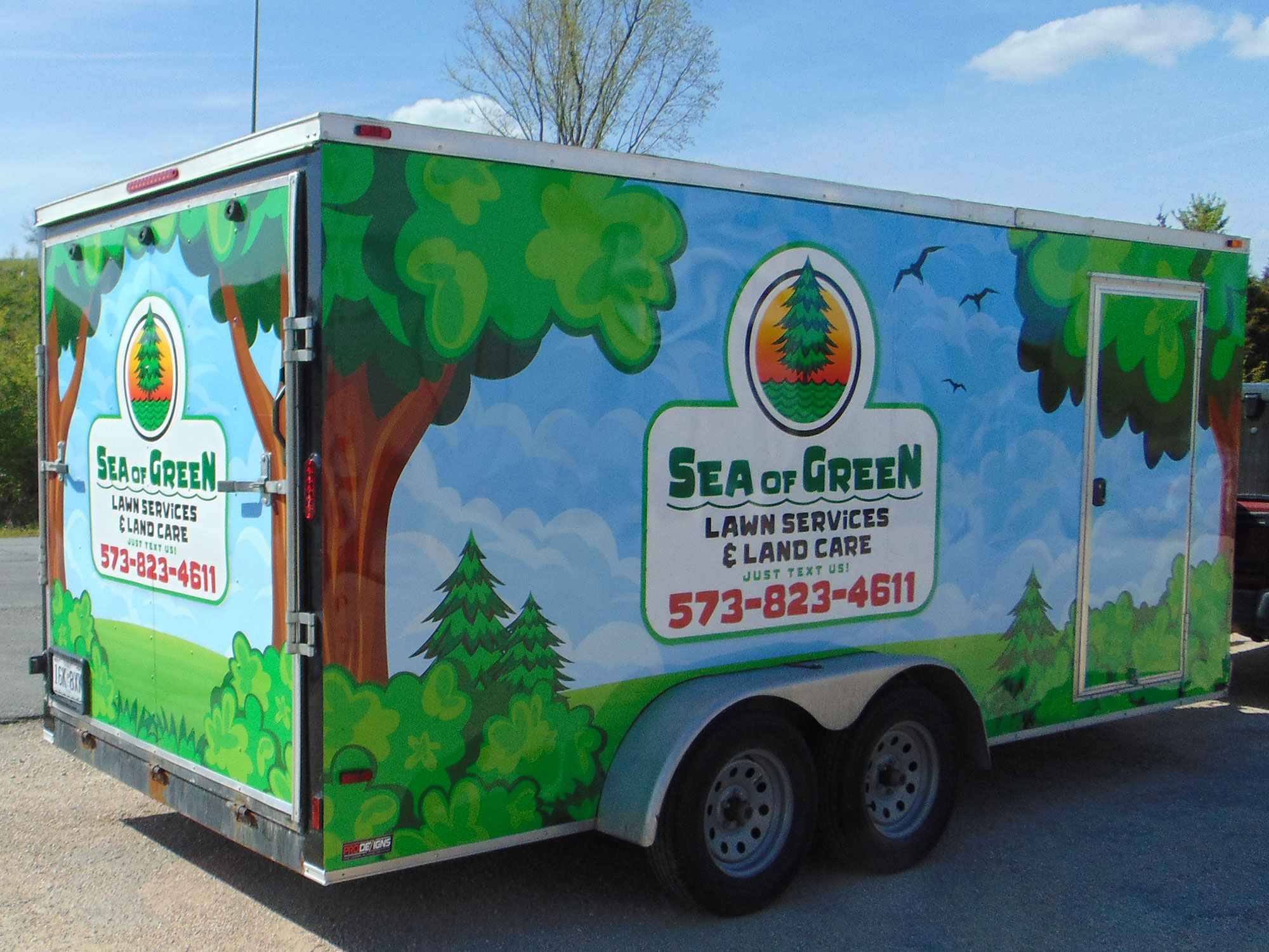 Sea Of Green Cargo Trailers Vinyl Wrapping Pro Dezigns Jefferson City Missouri