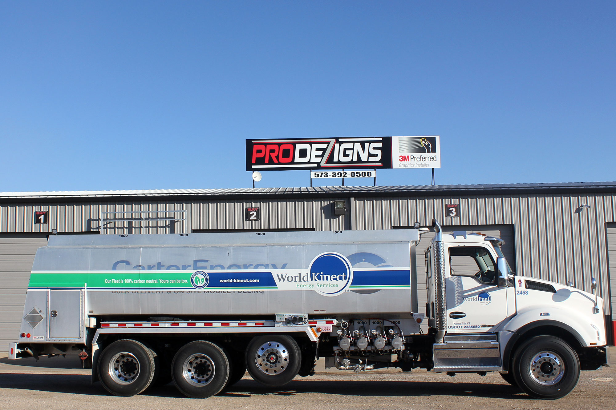 World Kinect Tanker Vehicle Wraps Store Fronts Windows Outdoor Pro Dezigns Columbia Mo